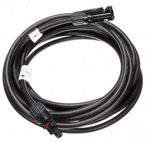 Coiled black cable with connectors on a white background