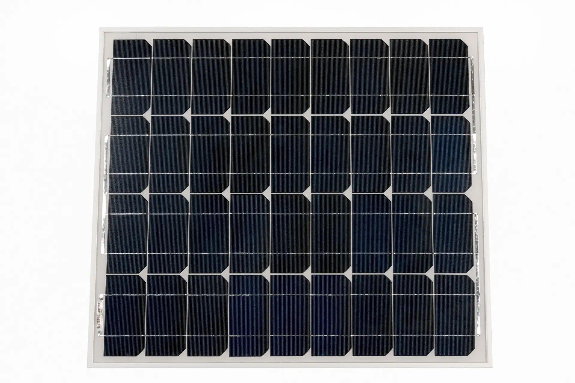 Solar panel with a grid pattern on a white background